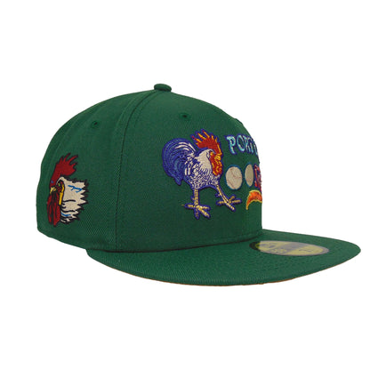 Port City Roosters Custom New Era 59FIFTY Cap MTN Pine Green dark green Side View