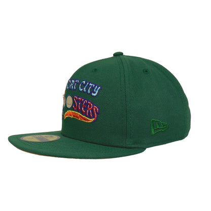 Port City Roosters Custom New Era 59FIFTY Cap MTN Pine Green dark green Back View