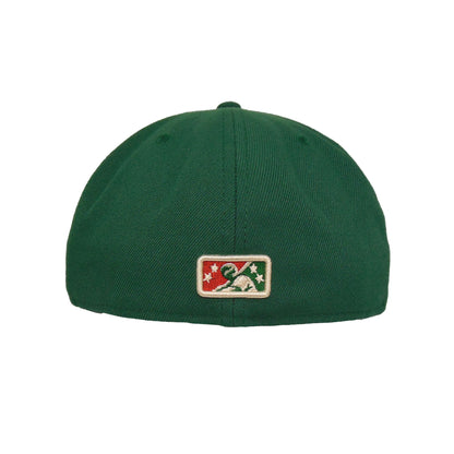 Port City Roosters Custom New Era 59FIFTY Cap MTN Pine Green dark green Undervisor View