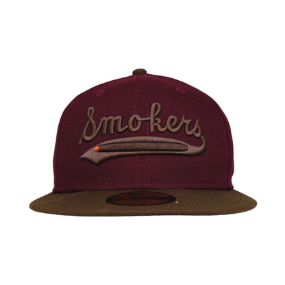 Tampa Smokers Custom New Era Cap Maroon maroon
brown Front View