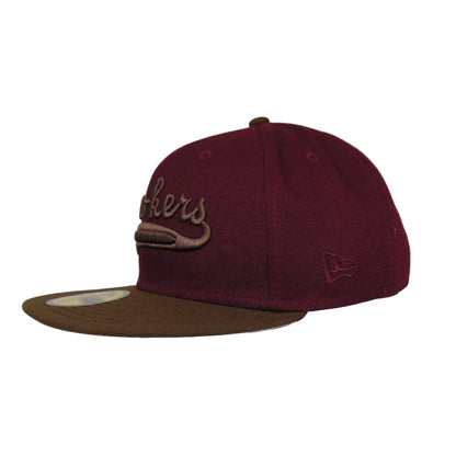 Tampa Smokers Custom New Era Cap Maroon maroon
brown Back View