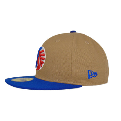 Memphis Chicks JF Custom New Era 59Fifty Cap Camel wheat
blue Side View