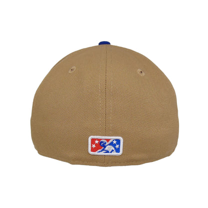 Memphis Chicks JF Custom New Era 59Fifty Cap Camel wheat
blue Back View