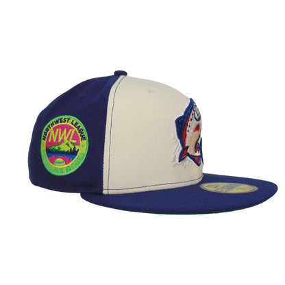 Spokane Indians Custom 59FIFTY New Era Cap chrome blue chrome
blue Side View