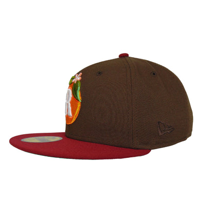 Inland Empire 66ers JF Custom New Era 59Fifty Cap brown wheat
blue Side View