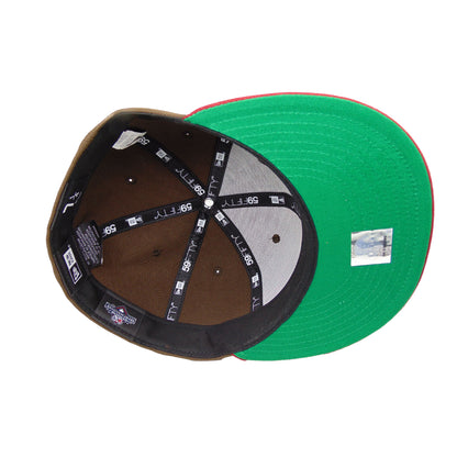 Inland Empire 66ers JF Custom New Era 59Fifty Cap brown wheat
blue Undervisor View