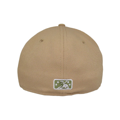 Spokane Indians Jf Custom 59FIFTY New Era Cap Camel wheat Undervisor View