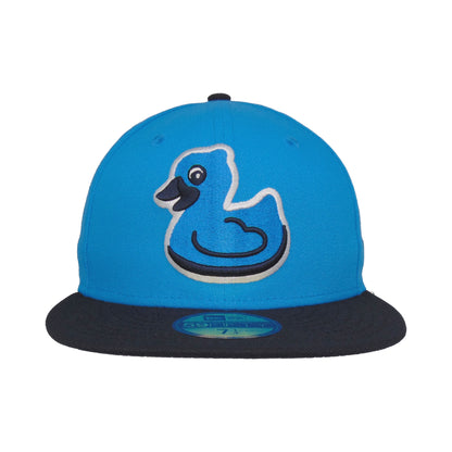 Akron RubberDucks Custom 59FIFTY New Era Cap Blue navy tan
brown
dark brown
stone Front View