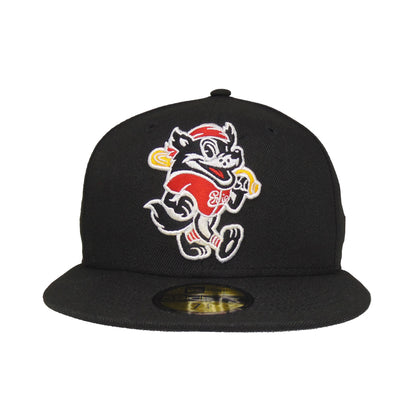 Erie Seawolves Custom 59FIFTY New Era Cap black black Front View