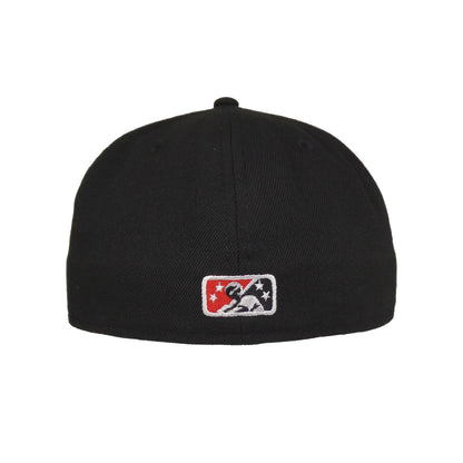 Erie Seawolves Custom 59FIFTY New Era Cap black black Undervisor View