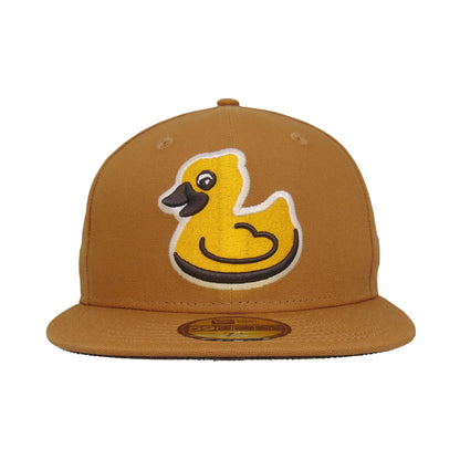 Akron RubberDucks Custom New Era 59FIFTY Cap Lite bronze brown Front View