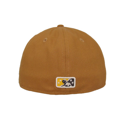 Akron RubberDucks Custom New Era 59FIFTY Cap Lite bronze brown Back View