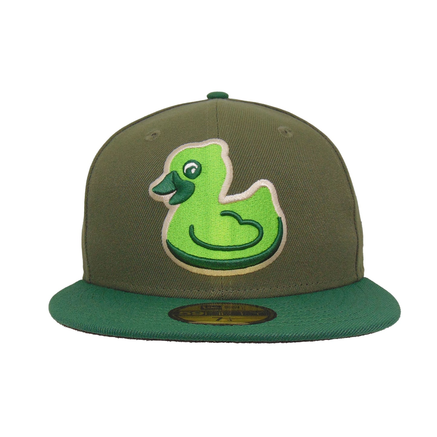 Akron RubberDucks Jf Custom New Era 59FIFTY Cap Olive Green