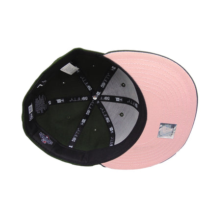 Miami Beach Flamingos Custom 59FIFTY New Era Cap Dark Seaweed dark green
pink Undervisor View