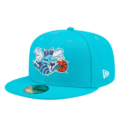Charlotte Hornets 59FIFTY New Era Cap Teal teal Side View
