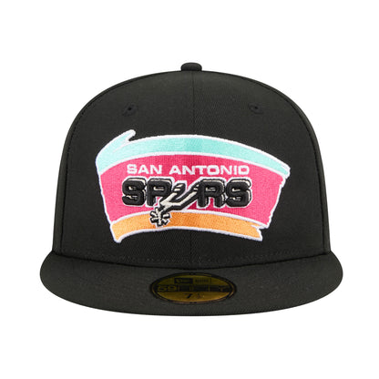 San Antonio Spurs 59FIFTY New Era Cap Black black Front View
