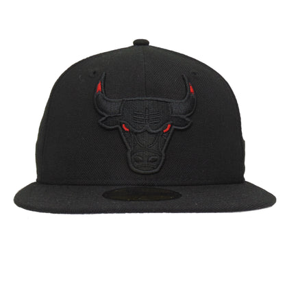 Chicago Bulls Custom New Era 59FIFTY Cap Black On Black