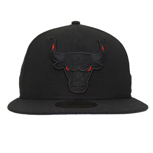 Chicago Bulls Custom New Era 59FIFTY Cap Black On Black