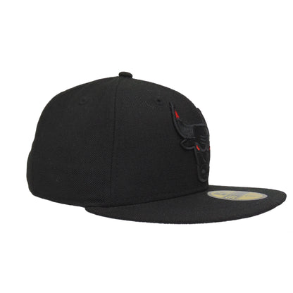 Chicago Bulls Custom New Era 59FIFTY Cap Black On Black