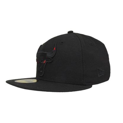 Chicago Bulls Custom New Era 59FIFTY Cap Black On Black