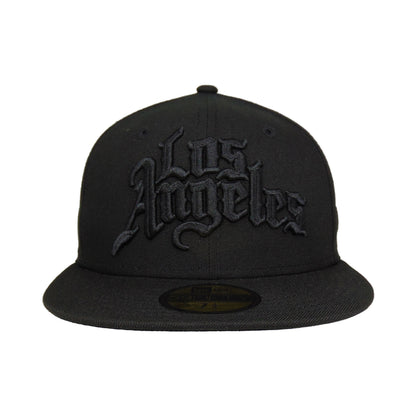 Los Angeles Clippers Custom New Era 59FIFTY Cap Blackout black Front View