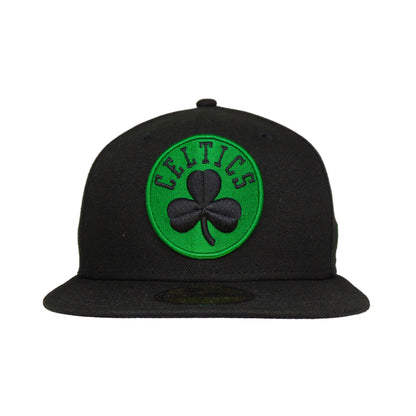 Boston Celtics Jf Custom New Era Cap Black Kelly black 
green Front View