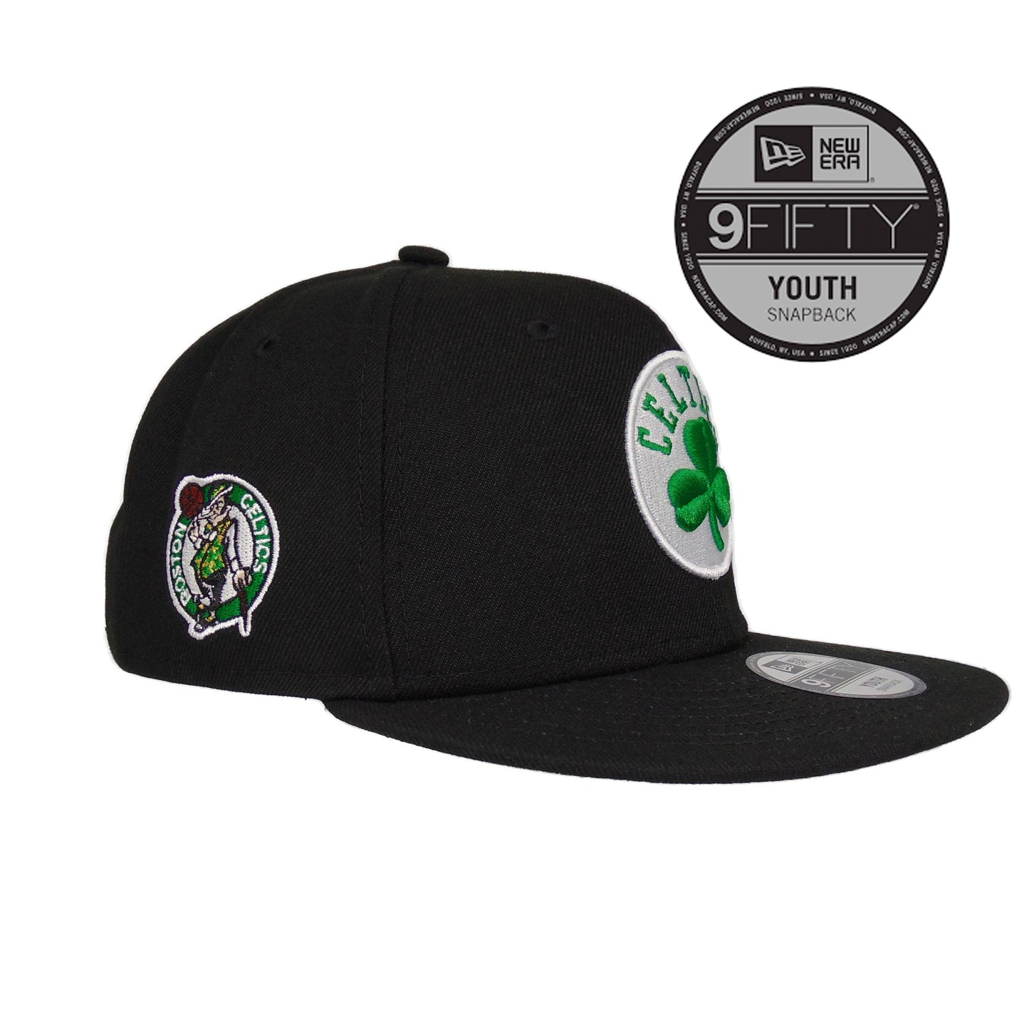Boston Celtics Custom YOUTH New Era Snapback Cap Black