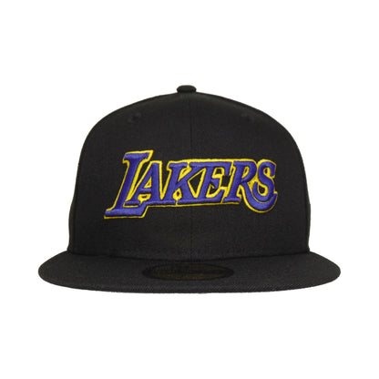 Los Angeles Lakers Custom New Era 59FIFTY Cap Script Black black Front View