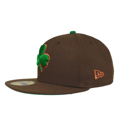 Boston Celtics Custom 59FIFTY New Era Cap Walnut brown
green Side View
