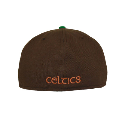 Boston Celtics Custom 59FIFTY New Era Cap Walnut brown
green Back View