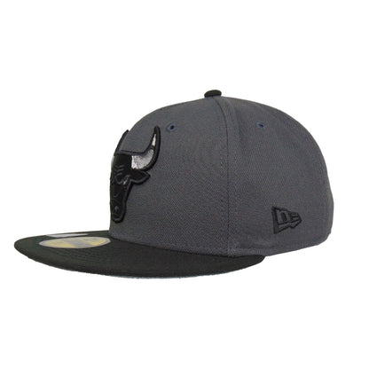 Chicago Bulls Custom New Era 59FIFTY Cap Graphit dark grey
black  Side View