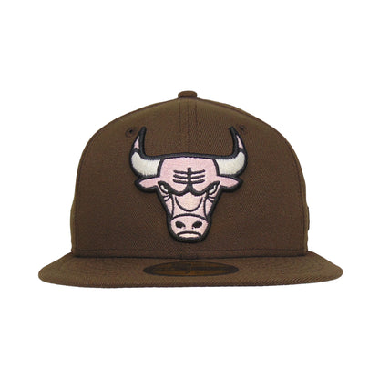 Chicago Bulls Custom New Era 59FIFTY Cap Walnut Brown brown Front View