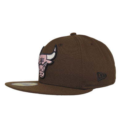 Chicago Bulls Custom New Era 59FIFTY Cap Walnut Brown brown Side View