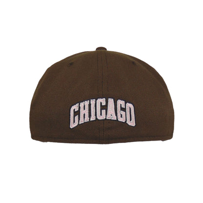 Chicago Bulls Custom New Era 59FIFTY Cap Walnut Brown brown Back View