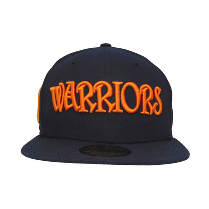 Golden State Warriors Custom 59FIFTY New Era Cap navy navy Front View