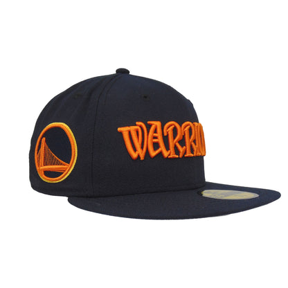 Golden State Warriors Custom 59FIFTY New Era Cap navy navy Side View