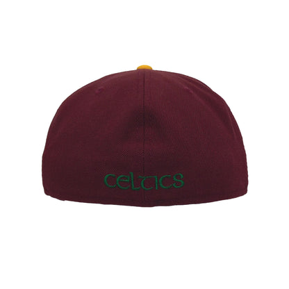 Boston Celtics Custom 59FIFTY New Era Cap Maroon maroon
green Back View