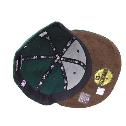 Boston Celtics Custom 59FIFTY New Era Cap Dark Green Corduroy green
brown Undervisor View