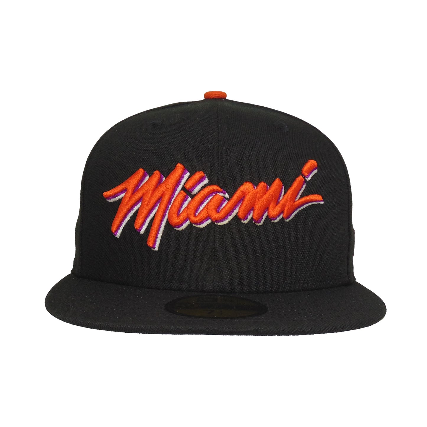 Miami Heat Custom 59FIFTY New Era Cap Black Orange