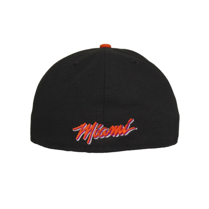 Miami Heat Custom 59FIFTY New Era Cap Black Orange black 
orange Back View
