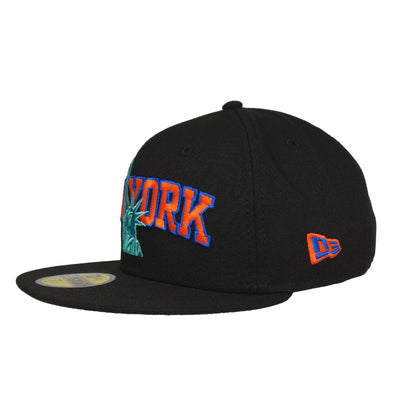 New York Knicks Custom 59FIFTY New Era Cap Black Liberty black Side View