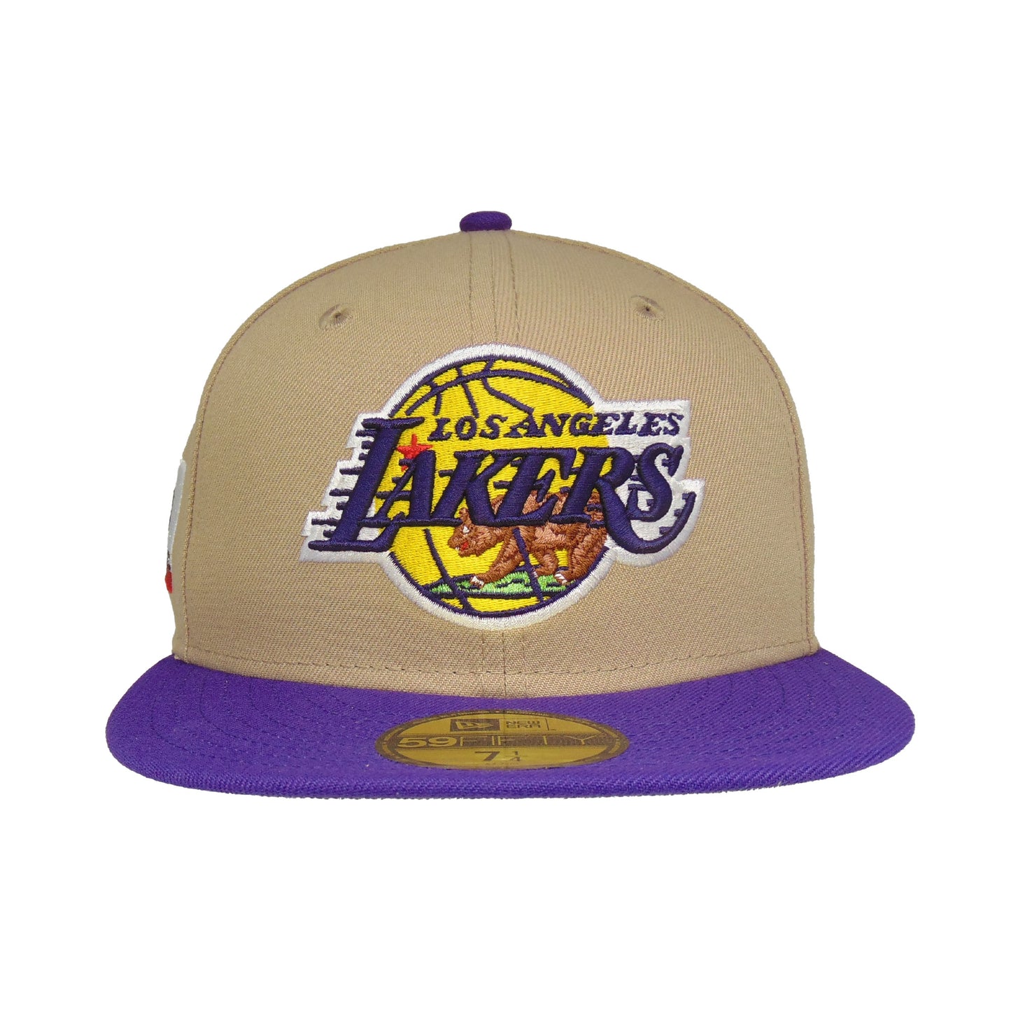 Los Angeles Lakers Custom New Era 59FIFTY Cap Camel Purple