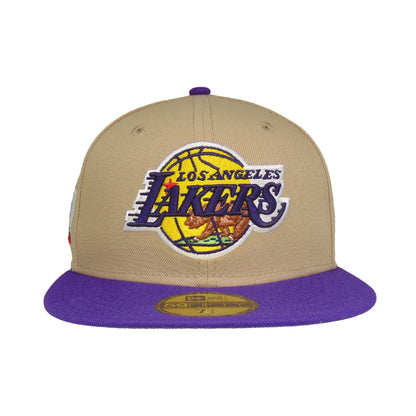 Los Angeles Lakers Custom New Era 59FIFTY Cap Camel Purple Camel
purple Front View