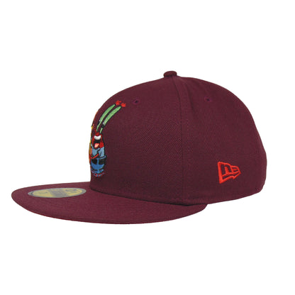 Sponge Bob Custom New Era 59FIFTY Cap Mr Krabs maroon maroon Side View