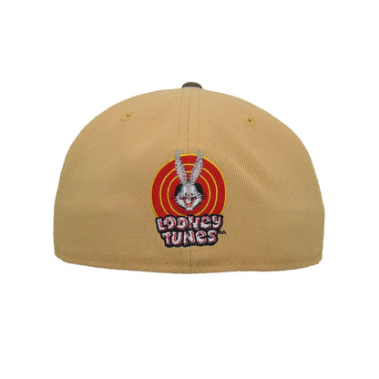 Custom Looney Tunes New Era 59FIFTY Cap TAZ Pecan Olive tan
olive Back View