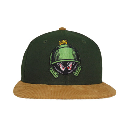 Looney Tunes Custom New Era 59FIFTY Cap Marvin Seaweed dark green
wheat Front View