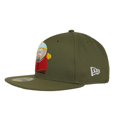 SOUTH PARK Cartman Custom New Era 59FIFTY cap Olive olive
khaki Side View