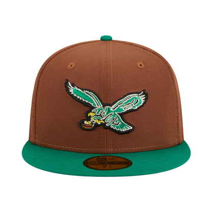 Philadelphia Eagles New Era 59FIFTY Cap Harvest Pack green
brown Front View