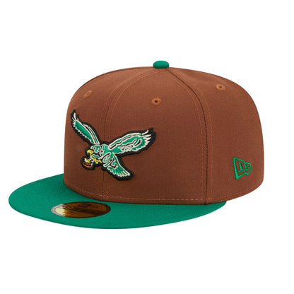 Philadelphia Eagles New Era 59FIFTY Cap Harvest Pack green
brown Back View