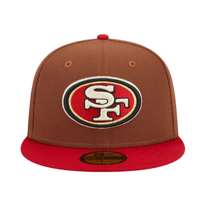 San Francisco 49ers New Era 59FIFTY Cap Harvest Pack brown
red Front View
